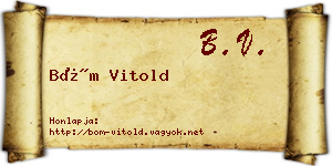 Böm Vitold névjegykártya